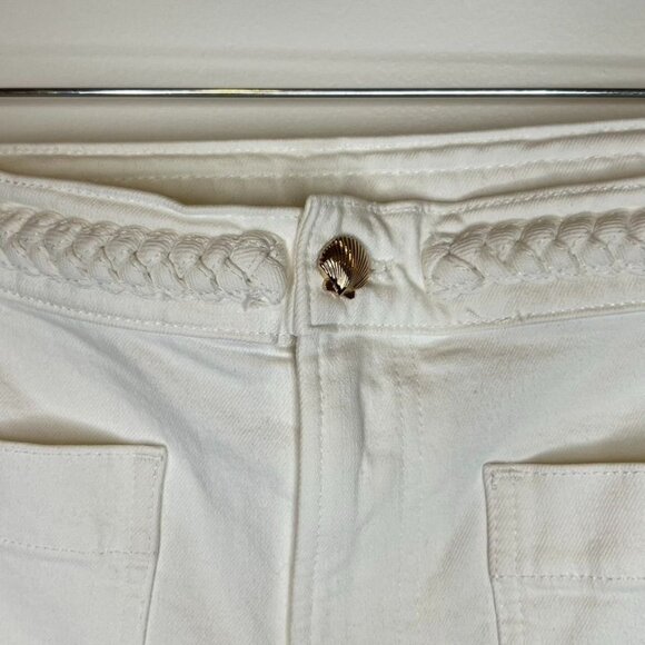 Madewell X Lisa Says Gah The perfect Wide Leg Crop Jeans Eyelet White 29 NWT - Picture 8 of 11